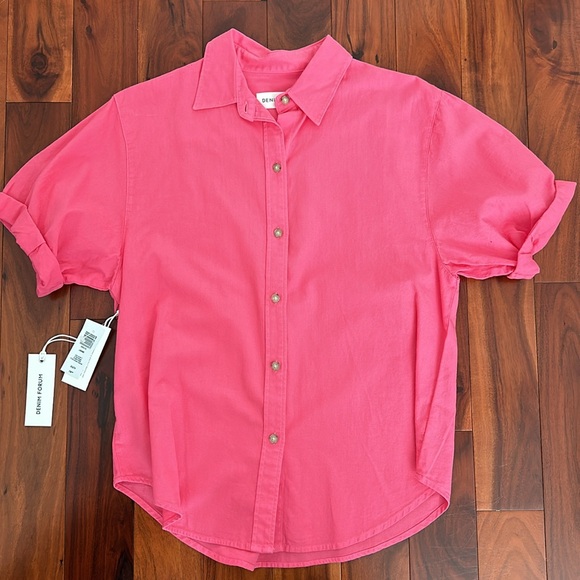 Aritzia Denim Forum Jane Shirt XS Fuchsia - Picture 5 of 10